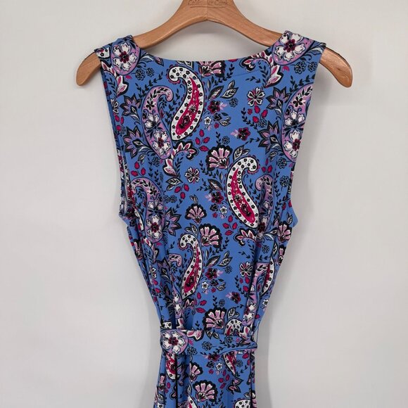 Talbots Effortless Jersey knit Tie Waist Midi Dress Seaside Paisley size large - Picture 13 of 13
